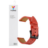 Leer Bandje 22mm Universeel - Rood