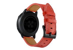 Leer Bandje 22mm Universeel - Rood