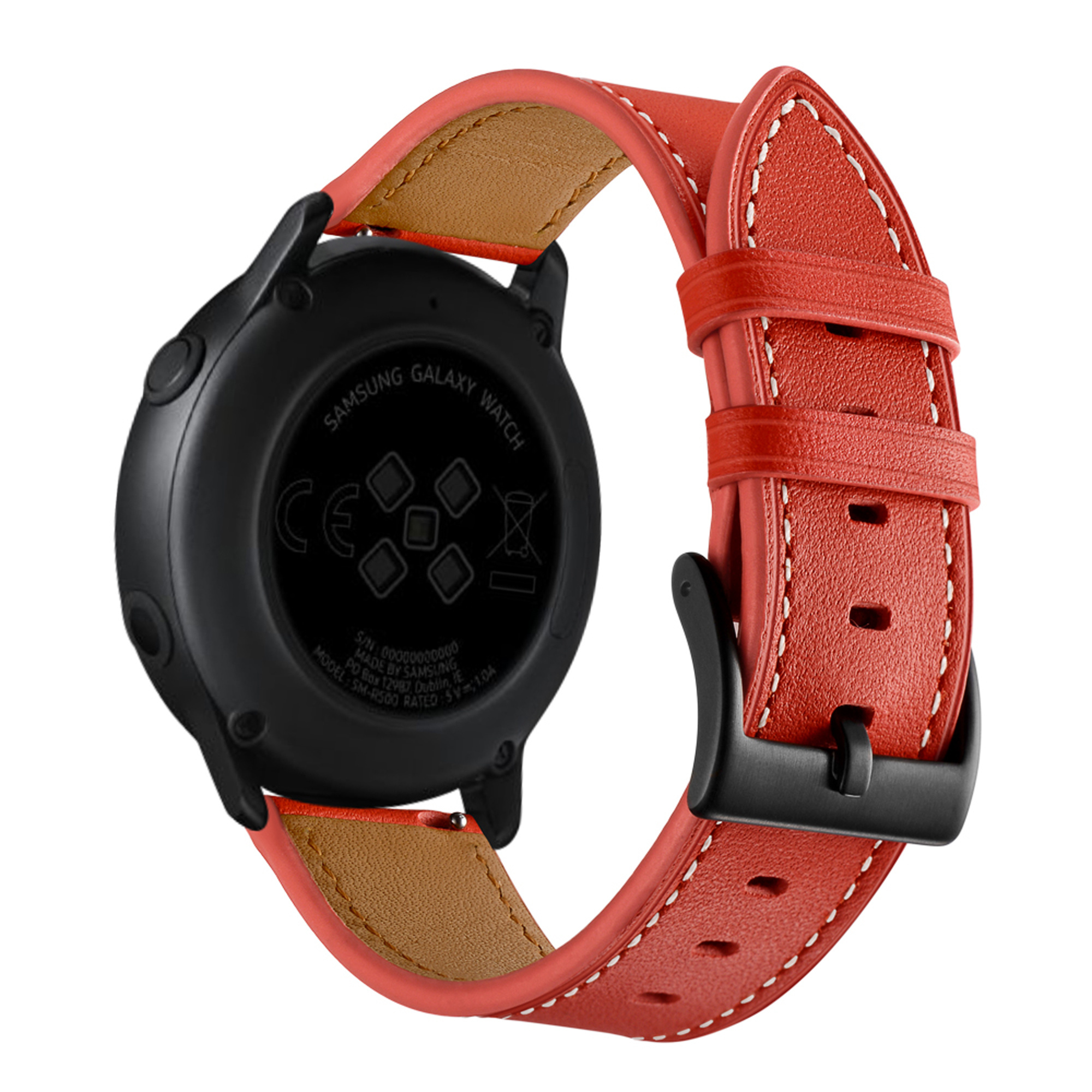 Leer Bandje 22mm Universeel - Rood