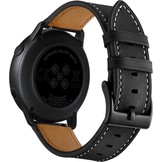 Leer Bandje 22mm Universeel - Zwart