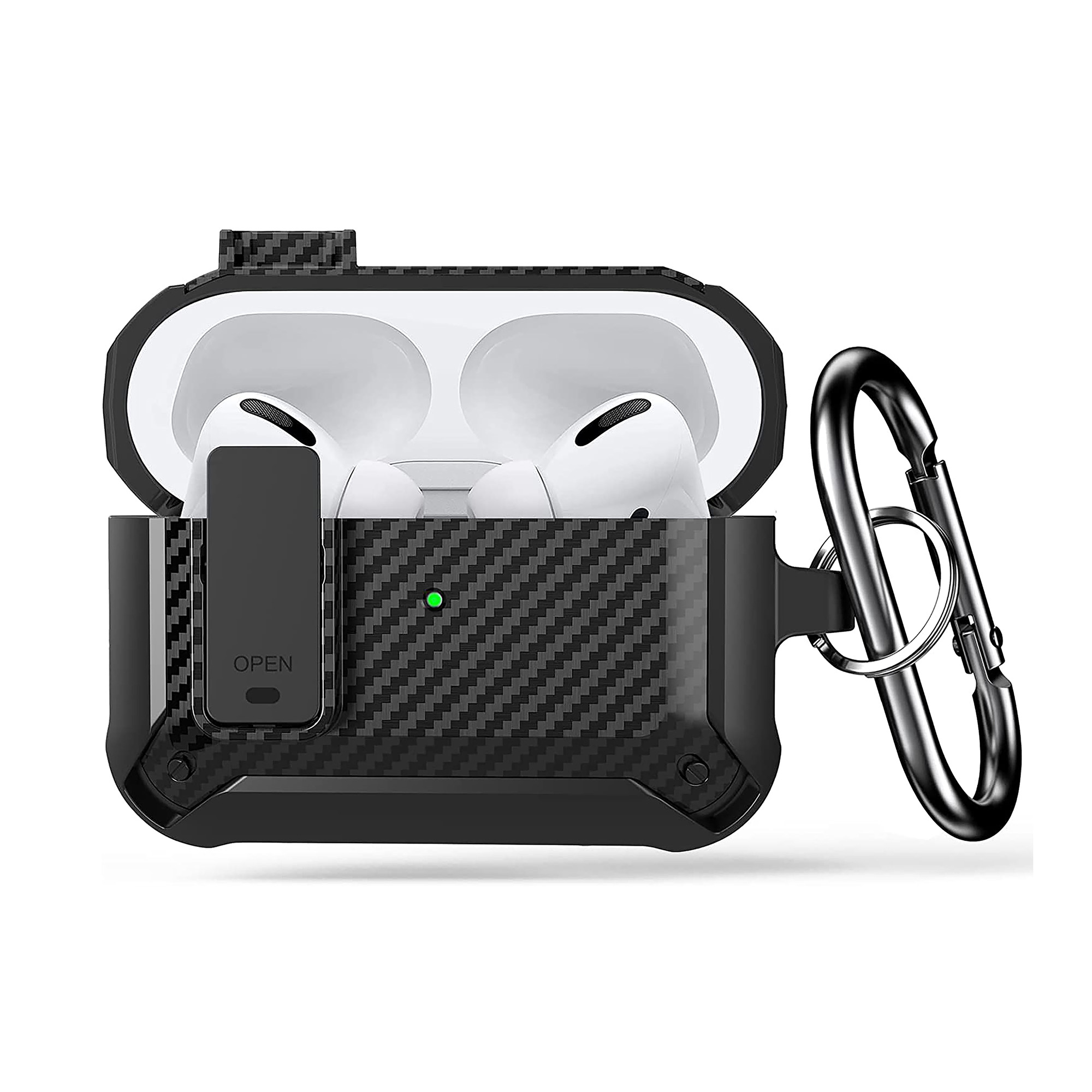 YONO Airpods Pro Hoesje - Armor Case met Lock - Carbon