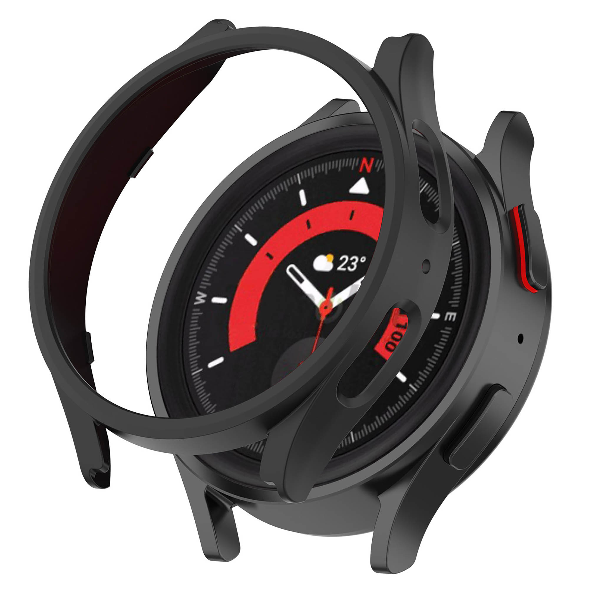YONO Bumper geschikt voor Galaxy Watch 5 Pro (45 mm) - Hoesje - Case - Zwart