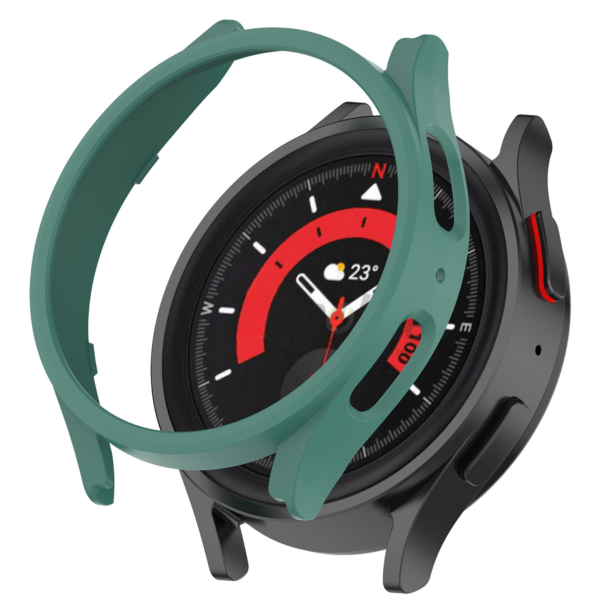 YONO Bumper geschikt voor Galaxy Watch 5 Pro (45 mm) - Hoesje - Case - Donkergroen