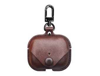 YONO Airpods Pro Hoesje - Leer met Clip - Donkerbruin