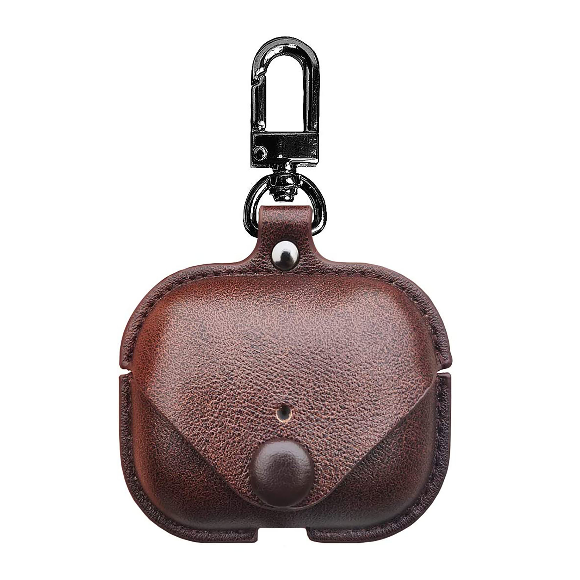 YONO Airpods Pro Hoesje - Leer met Clip - Donkerbruin