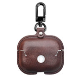 YONO Airpods Pro Hoesje - Leer met Clip - Donkerbruin