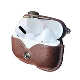 YONO Airpods Pro Hoesje - Leer met Clip - Donkerbruin