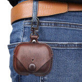 YONO Airpods Pro Hoesje - Leer met Clip - Donkerbruin