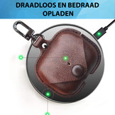 YONO Airpods Pro Hoesje - Leer met Clip - Donkerbruin