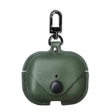 YONO Airpods Pro Hoesje - Leer met Clip - Donkergroen