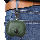 YONO Airpods Pro Hoesje - Leer met Clip - Donkergroen