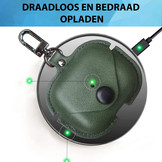 YONO Airpods Pro Hoesje - Leer met Clip - Donkergroen