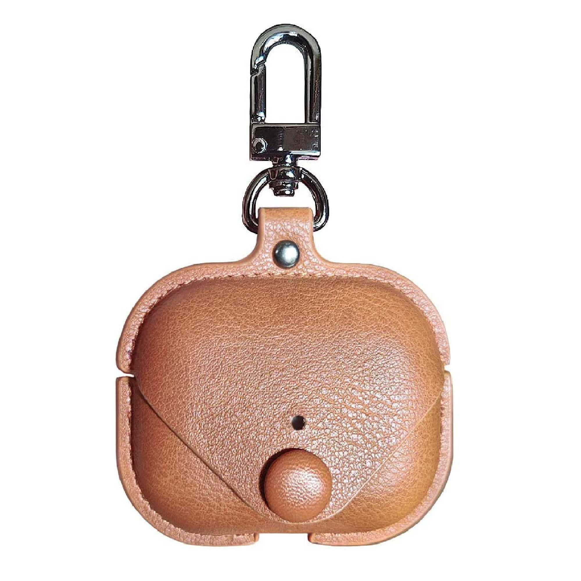 YONO Airpods Pro Hoesje - Leer met Clip - Lichtbruin