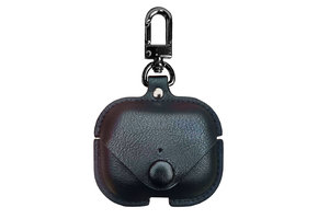 YONO Airpods Pro Hoesje - Leer met Clip - Zwart
