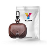 YONO Airpods Pro Hoesje - Leer met Clip - Donkerbruin