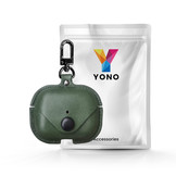YONO Airpods Pro Hoesje - Leer met Clip - Donkergroen