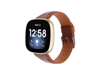 Fitbit Versa 4 / Sense 2 Leer Bandje - Bruin