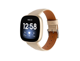 Fitbit Versa 4 / Sense 2 Leer Bandje - Champagne