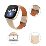 Fitbit Versa 4 / Sense 2 Leer Bandje - Champagne