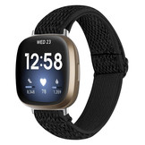 Fitbit Versa 4 / Sense 2 Nylon Stretch Bandje - Zwart