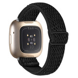 Fitbit Versa 4 / Sense 2 Nylon Stretch Bandje - Zwart
