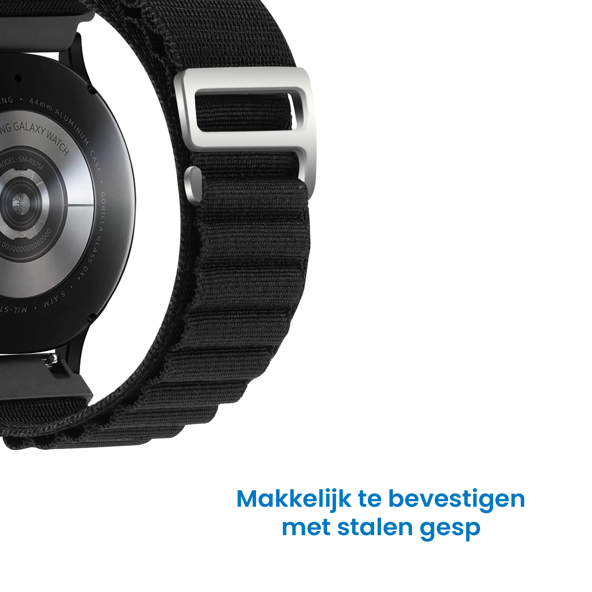 Nylon Loop Bandje 20mm - Zwart