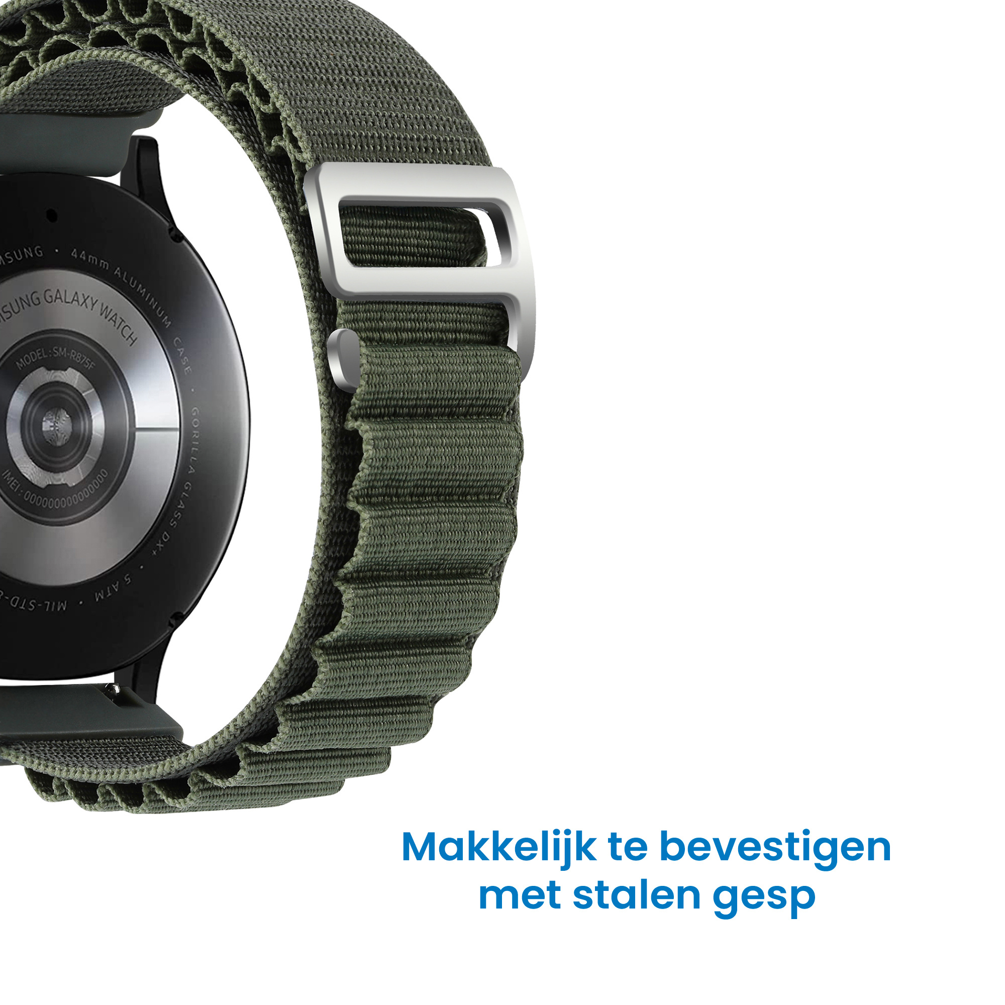 Nylon Loop Bandje 20mm - Donkergroen