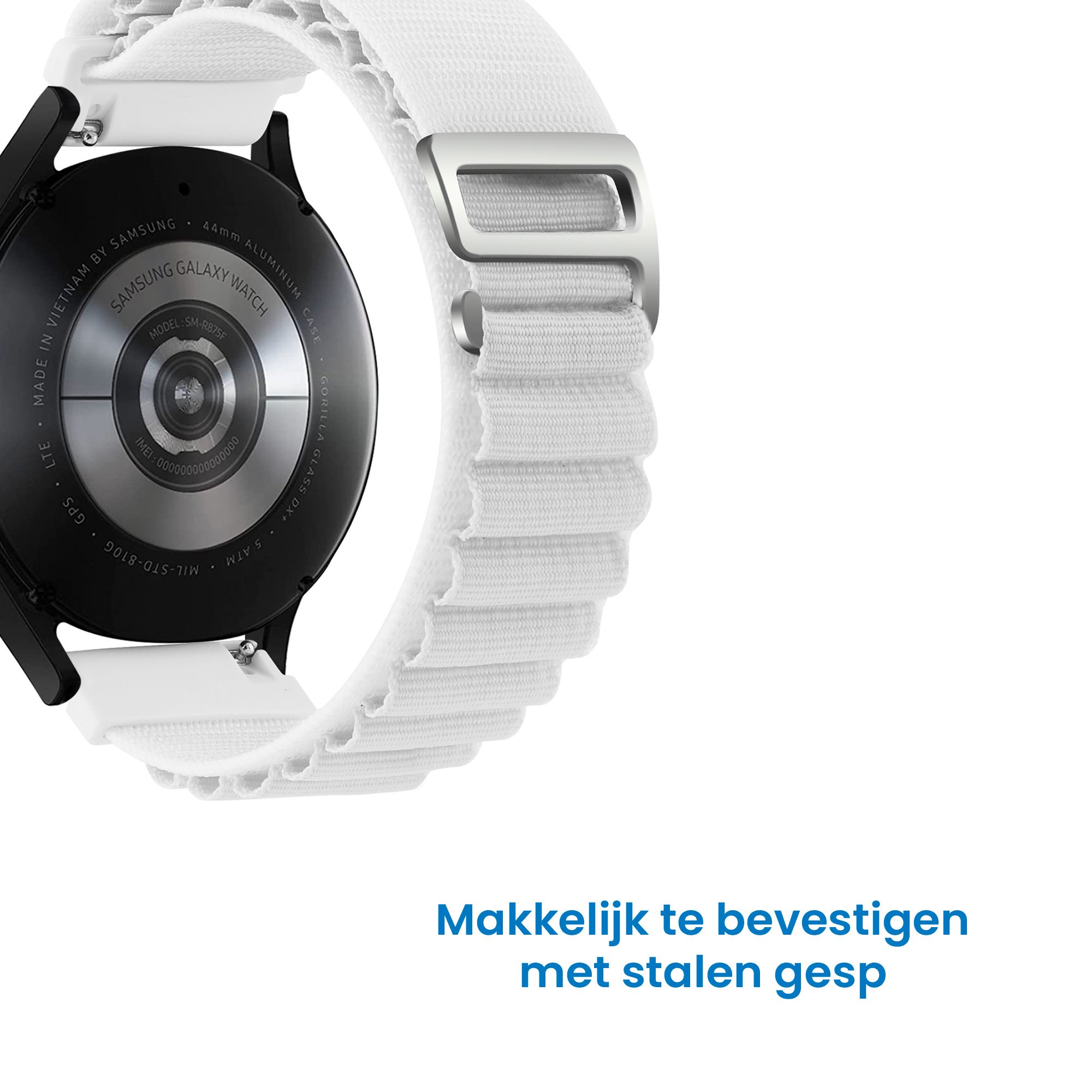 Nylon Loop Bandje 20mm - Wit