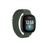 Fitbit Versa 4 / Sense 2 Nylon Loop Bandje - Donkergroen