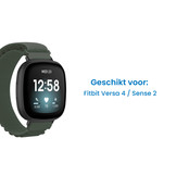 Fitbit Versa 4 / Sense 2 Nylon Loop Bandje - Donkergroen