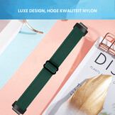 Fitbit Inspire 3 Nylon Stretch Bandje - Donkergroen