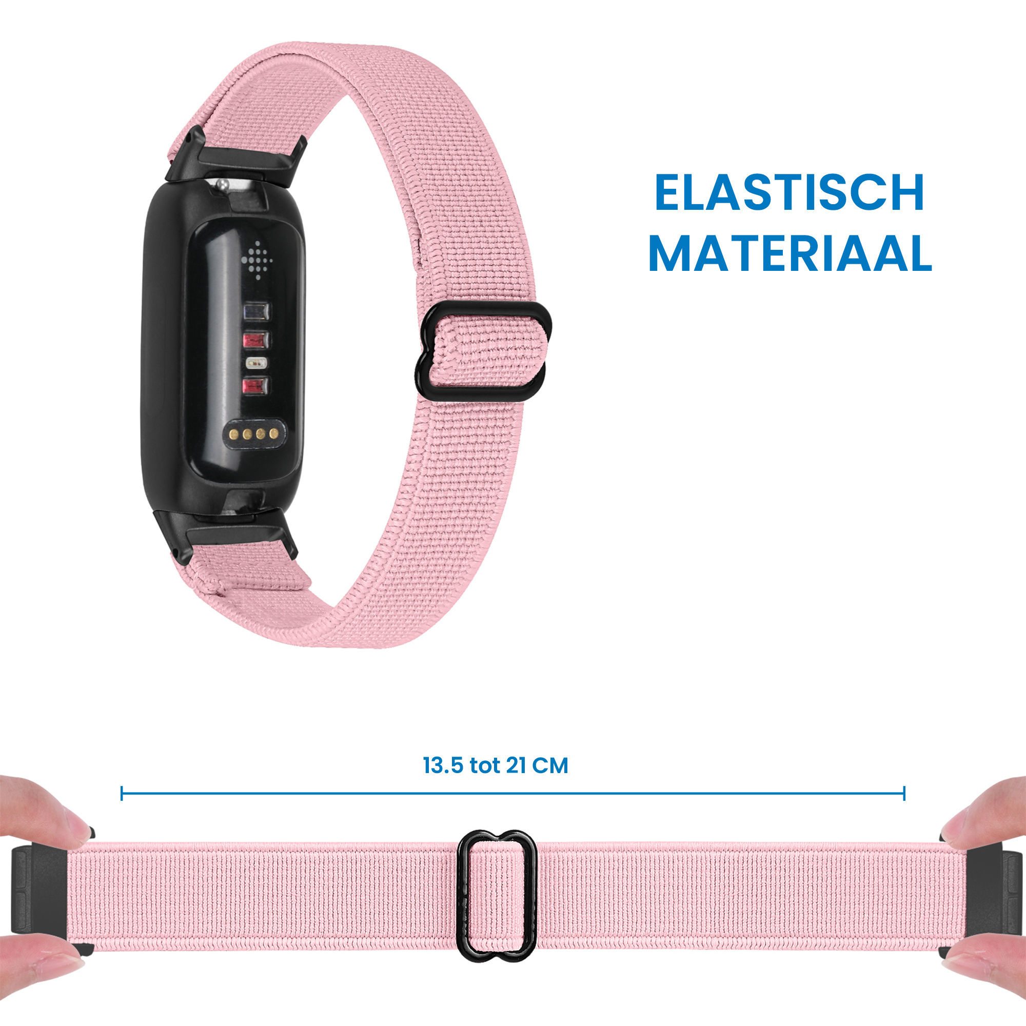 Fitbit Inspire 3 Nylon Stretch Bandje - Roze