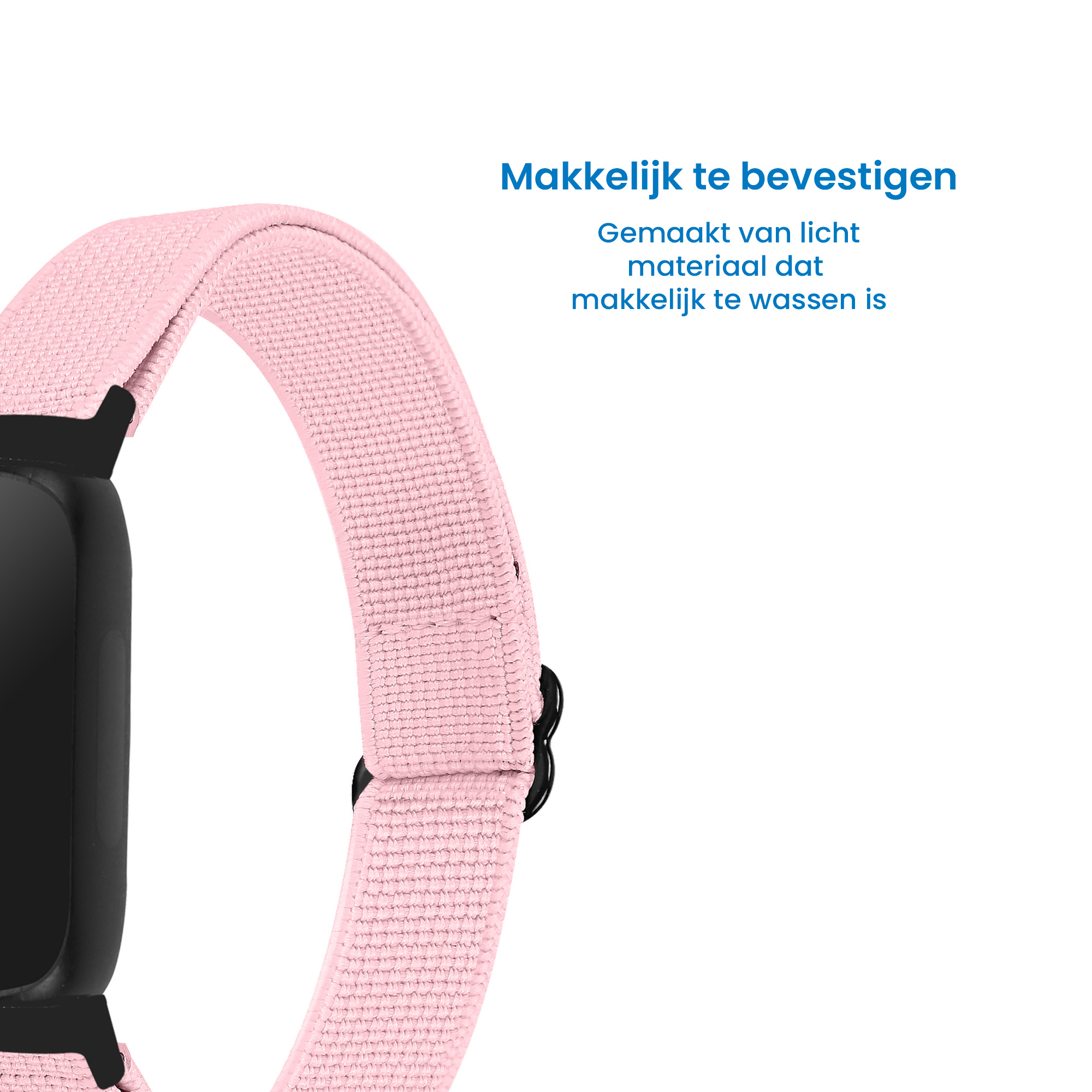 Fitbit Inspire 3 Nylon Stretch Bandje - Roze