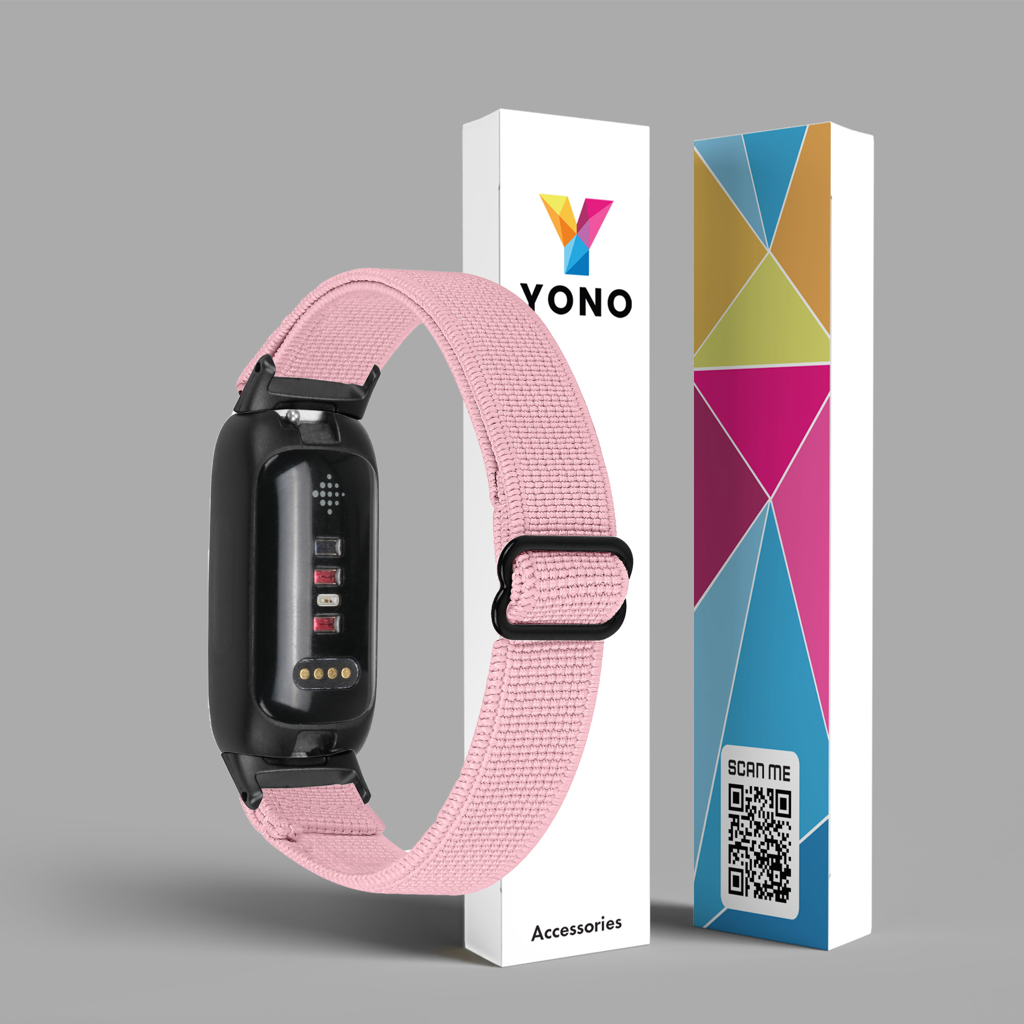 Fitbit Inspire 3 Nylon Stretch Bandje - Roze
