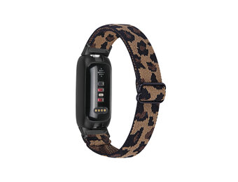 Fitbit Inspire 3 Nylon Stretch Bandje - Leopard