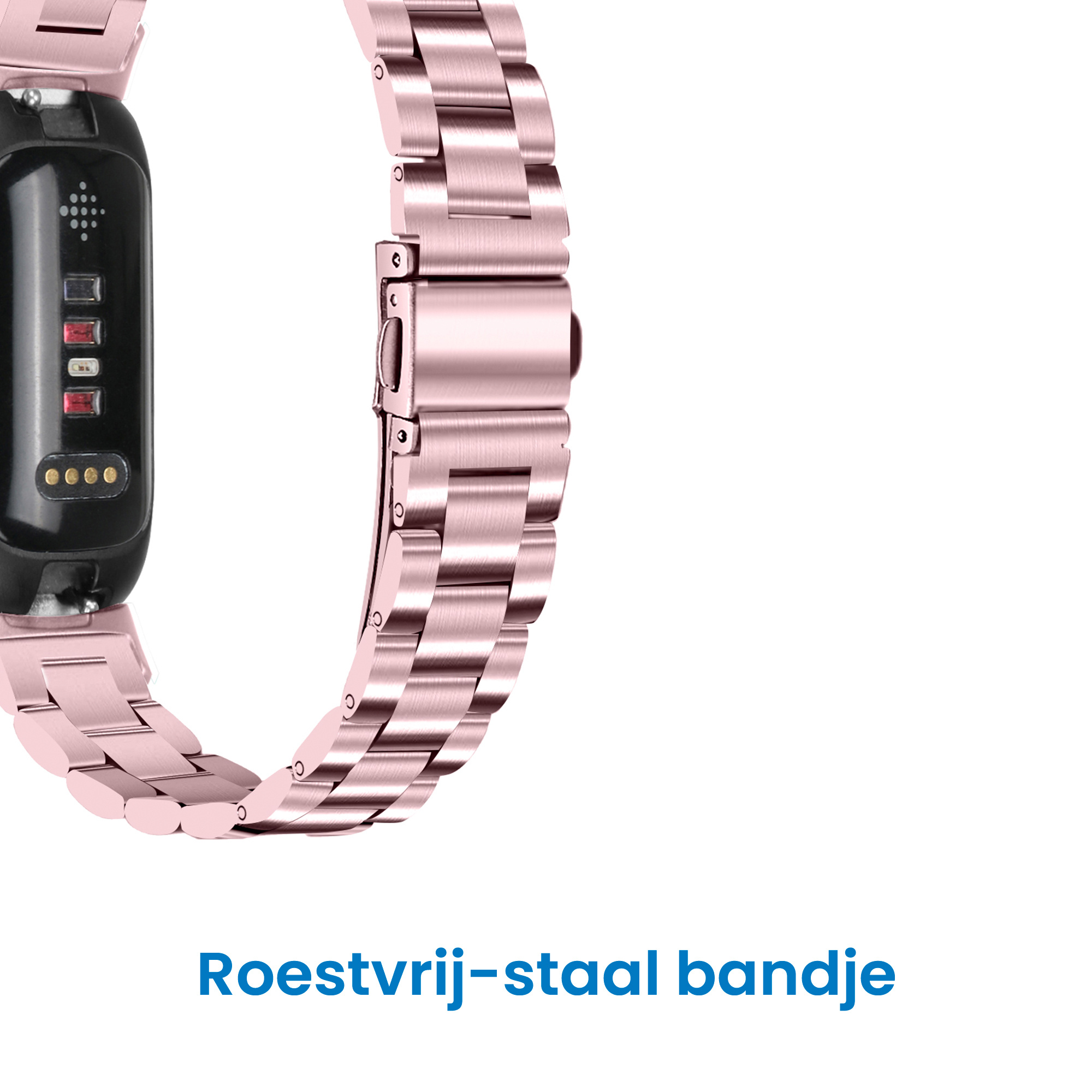 Fitbit Inspire 3 Stalen Bandje - Roze