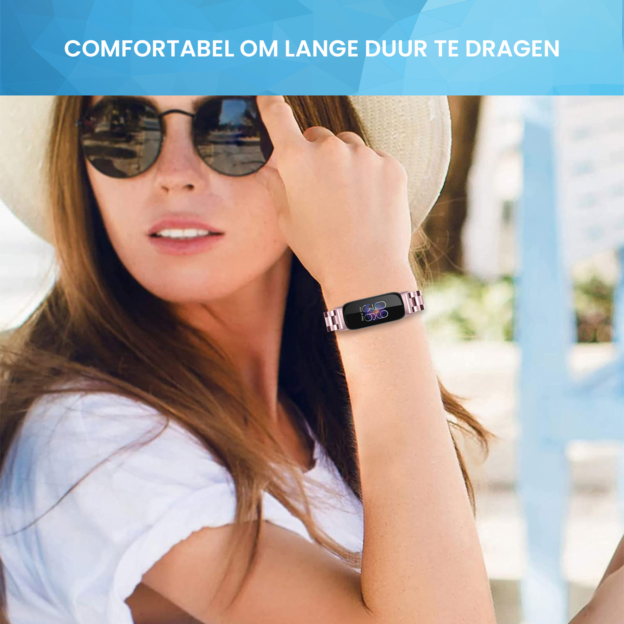 Fitbit Inspire 3 Stalen Bandje - Roze