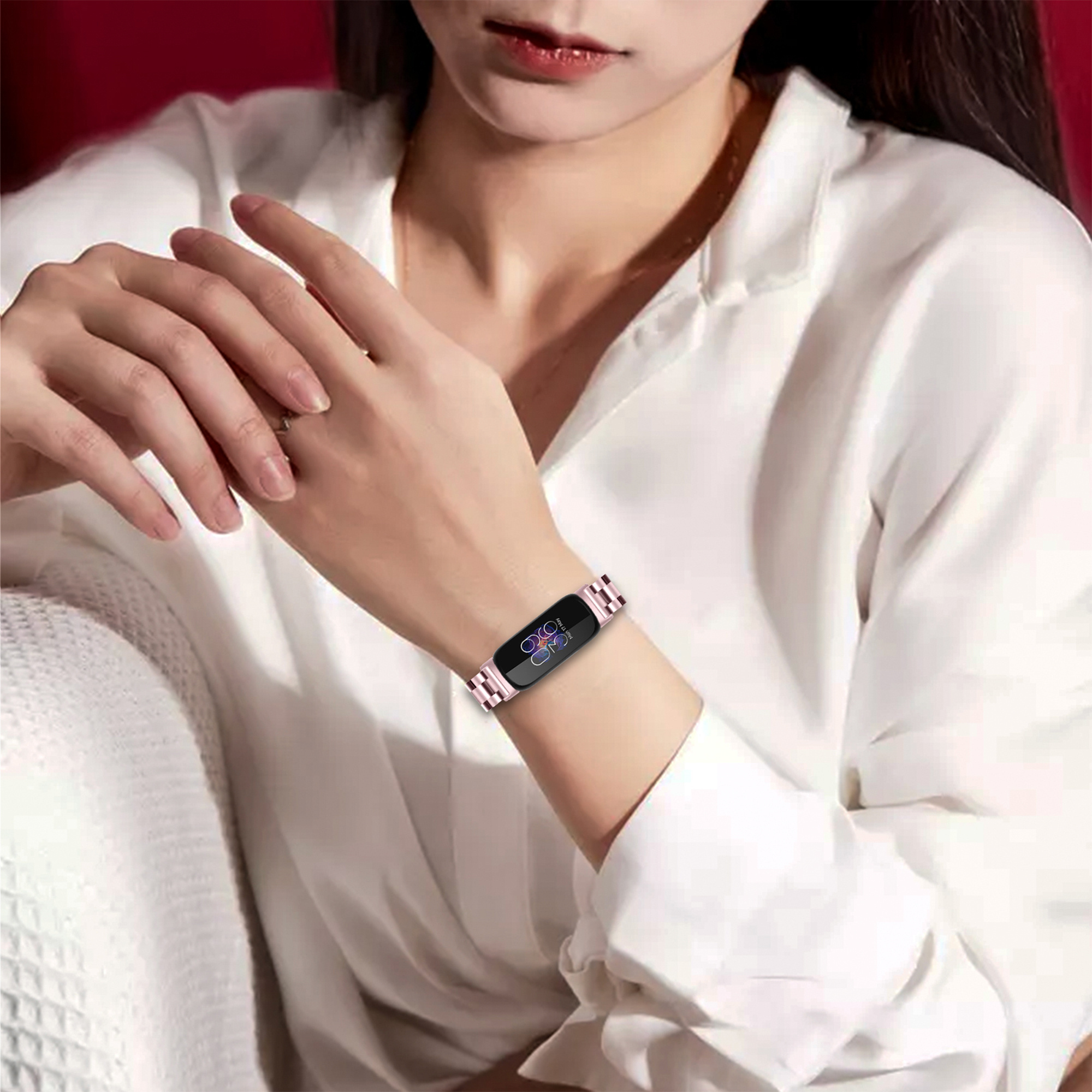 Fitbit Inspire 3 Stalen Bandje - Roze