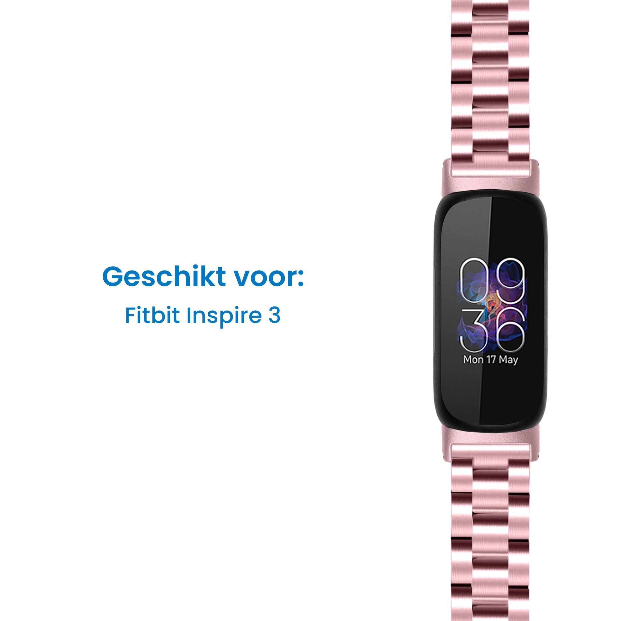 Fitbit Inspire 3 Stalen Bandje - Roze