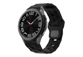 Hexagon Siliconen Bandje 20mm - Zwart