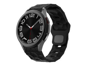 Hexagon Siliconen Bandje 20mm - Zwart