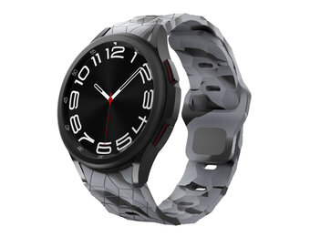 Hexagon Siliconen Bandje 20mm - Camouflage Grijs