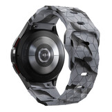 Hexagon Siliconen Bandje 20mm - Camouflage Grijs