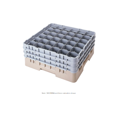 Cambro Beige Camrack Customizable 36 Compartment 3 5/8" Glass Rack Cambro Beige Camrack Customizable 36 Compartment 3 5/8" Glass Rack