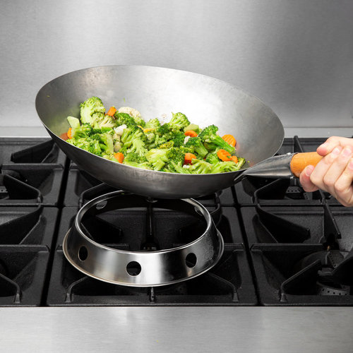 Paderno Steel Chinese Wok with Wooden Handle Paderno Steel Chinese Wok with Wooden Handle