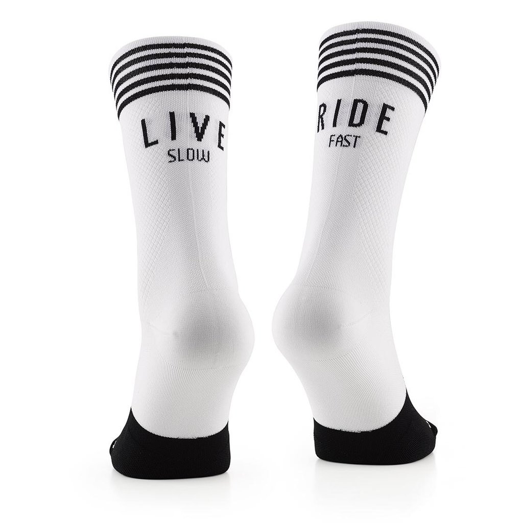 Live Slow Ride Fast Live Slow Ride Fast Socks White