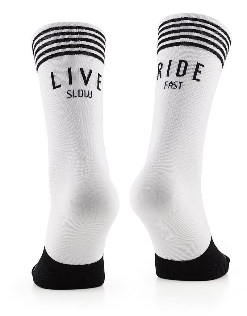 Live Slow Ride Fast Live Slow Ride Fast Socks White