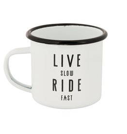 Live Slow Ride Fast Live Slow Ride Fast Enamel Mug