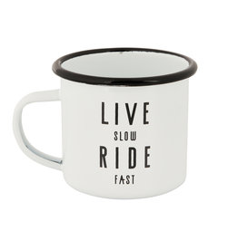 Live Slow Ride Fast Live Slow Ride Fast Enamel mug