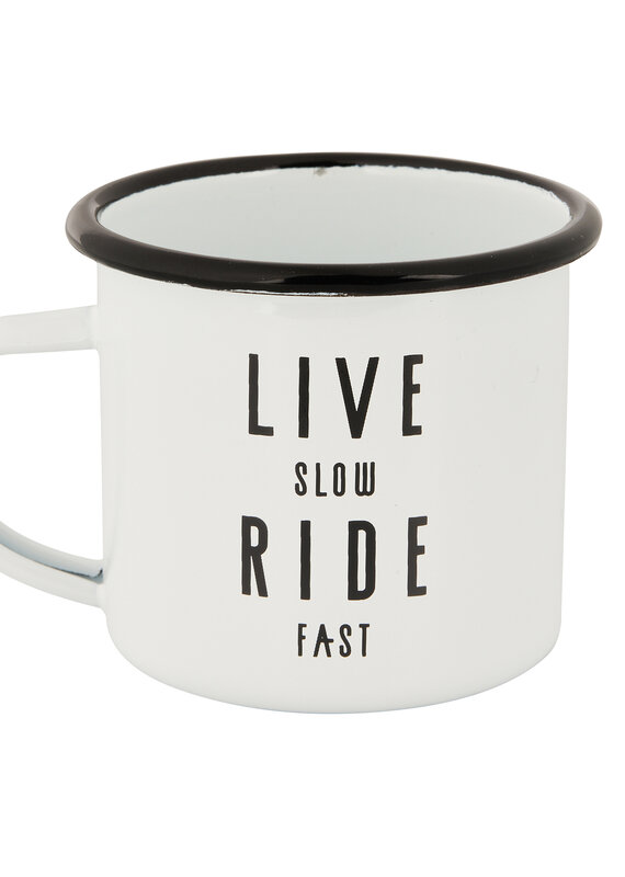 Live Slow Ride Fast Live Slow Ride Fast Enamel Mug